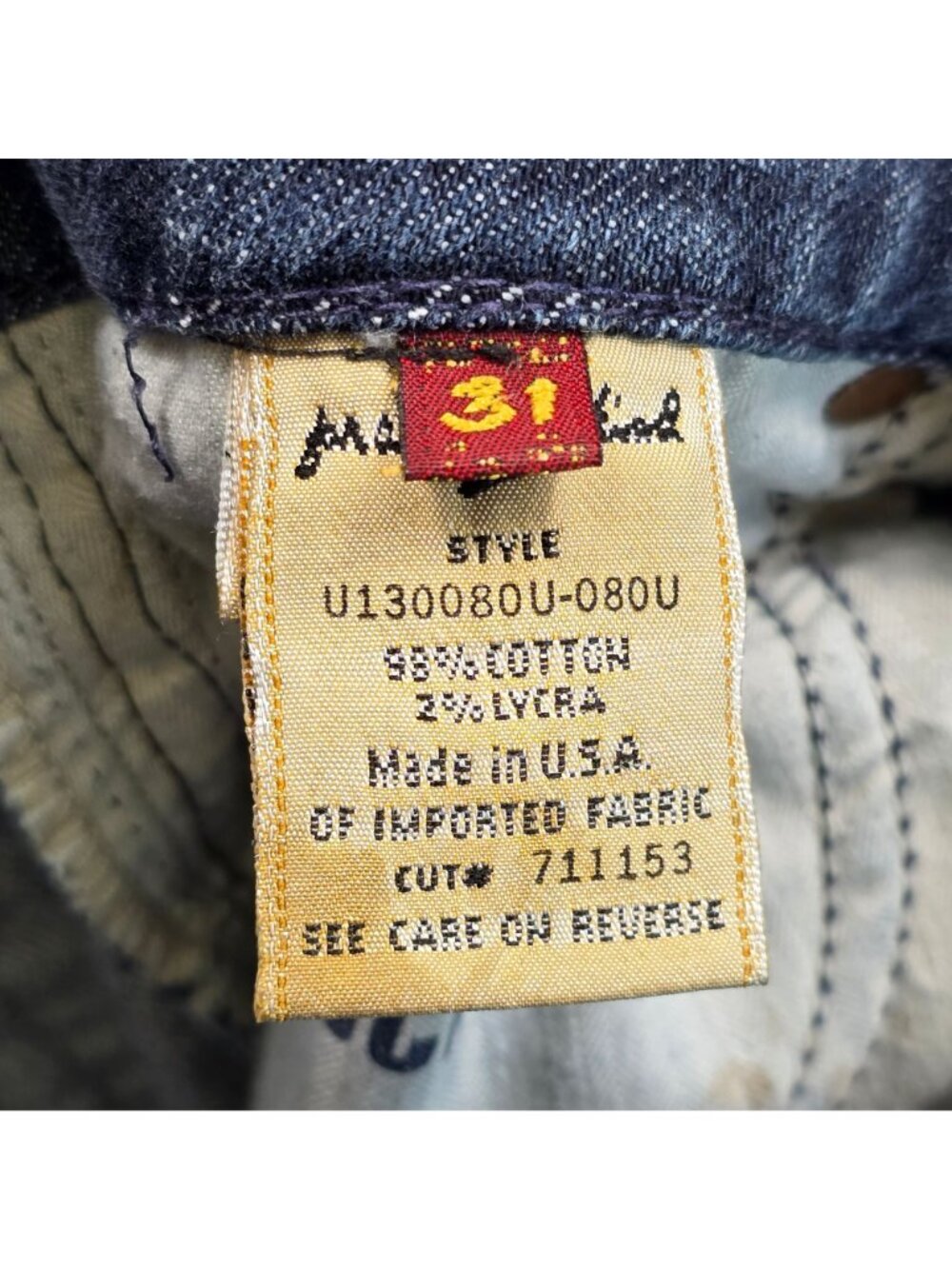 7 For All Mankind Womens Size 31 Flare Jeans Blue Denim "A" Pocket Design USA - Picture 4 of 7